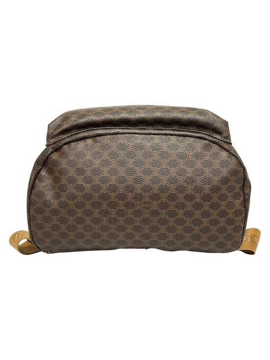 Celine Backpack Macadam Pattern Dark Brown Drawstring Leather main image 14